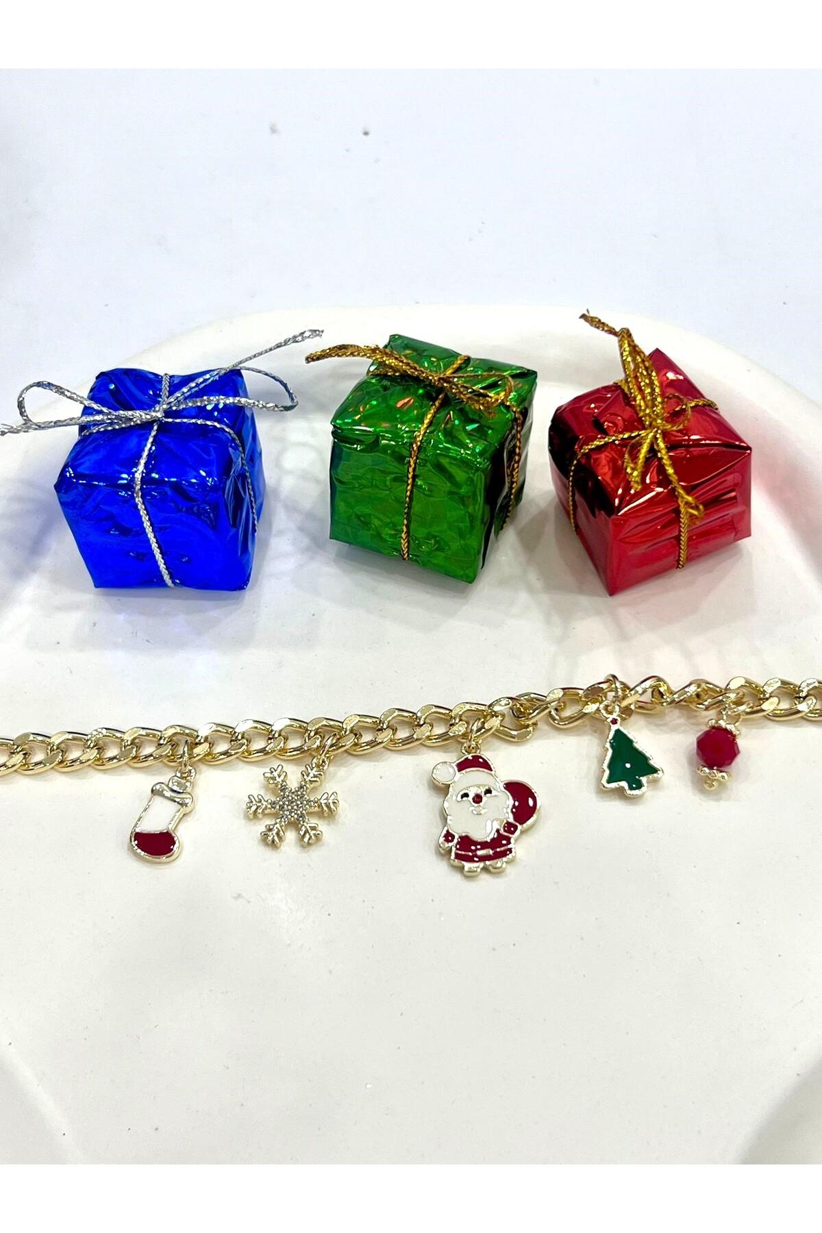 Yılbaşı Noel Baba Kar Tanesi Hediye Bileklik (14K GOLD / 15-20CM) - Görsel 4
