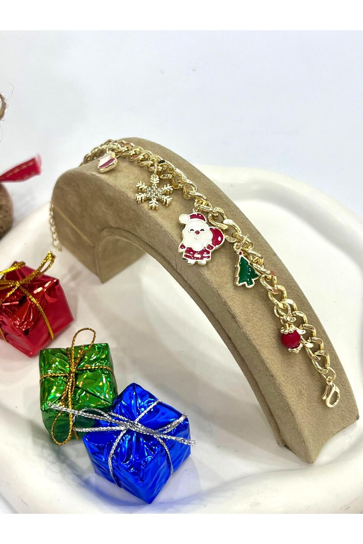 Yılbaşı Noel Baba Kar Tanesi Hediye Bileklik (14K GOLD / 15-20CM) - Görsel 3