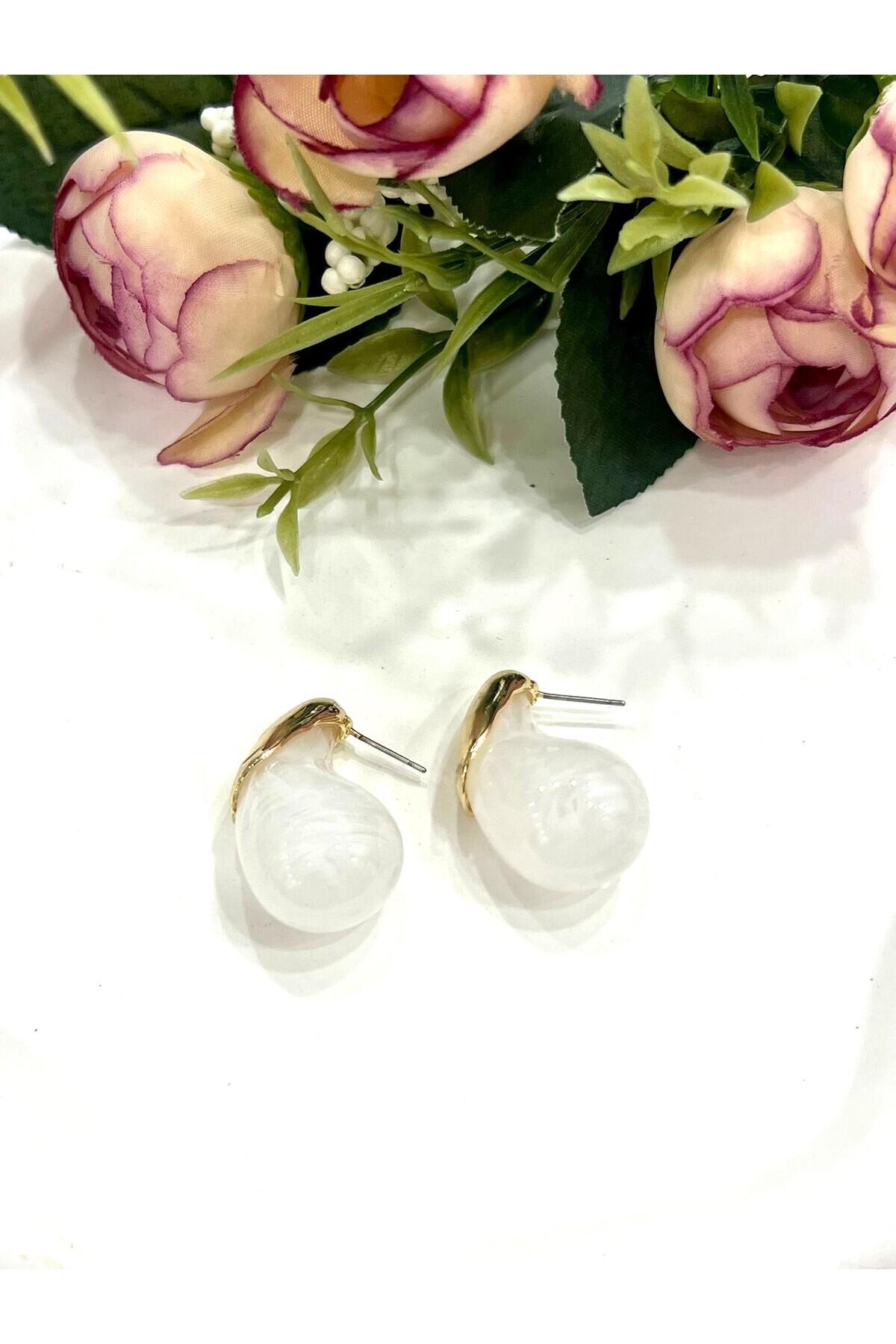 Tasarım Mineli Damla Küpe (1,5x3cm) - Görsel 2