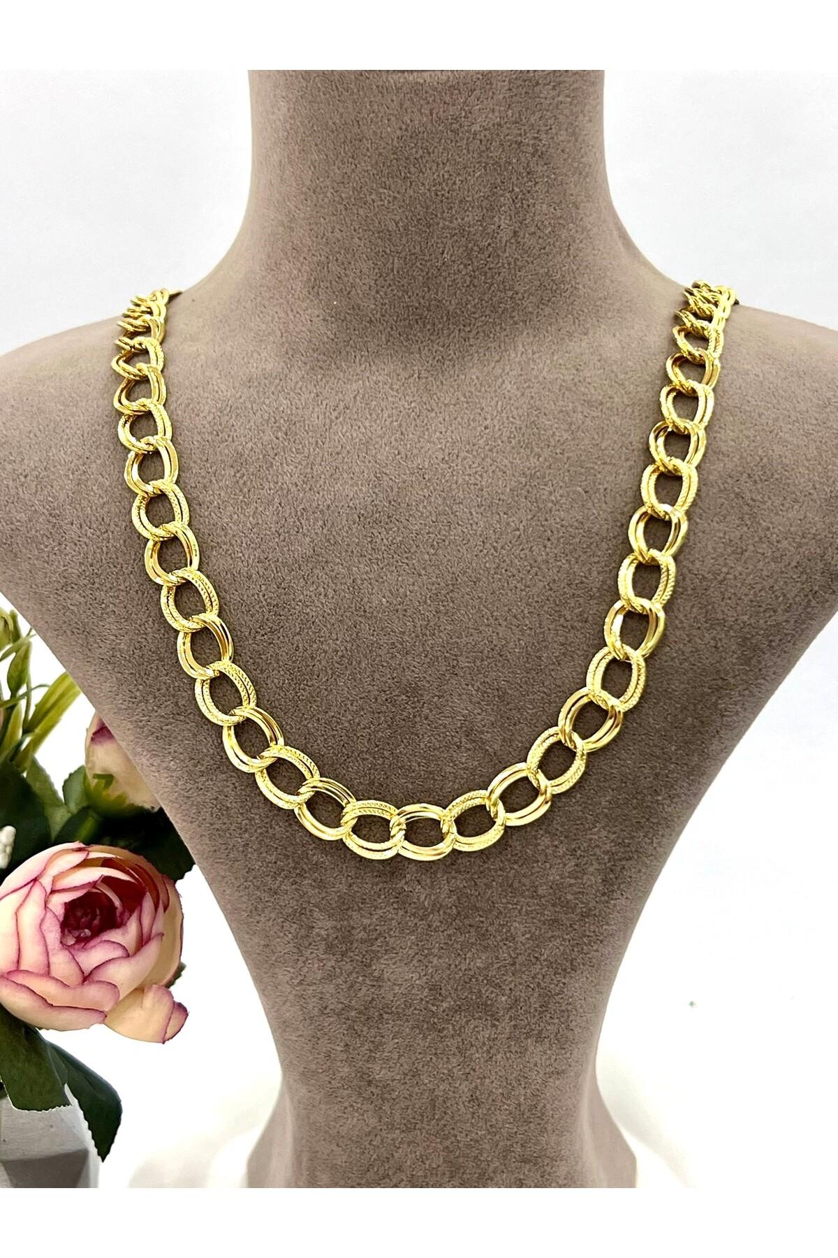 Samanyolu Model Çelik Kadın Kolye (14k Gold 40/44CM) - Görsel 4