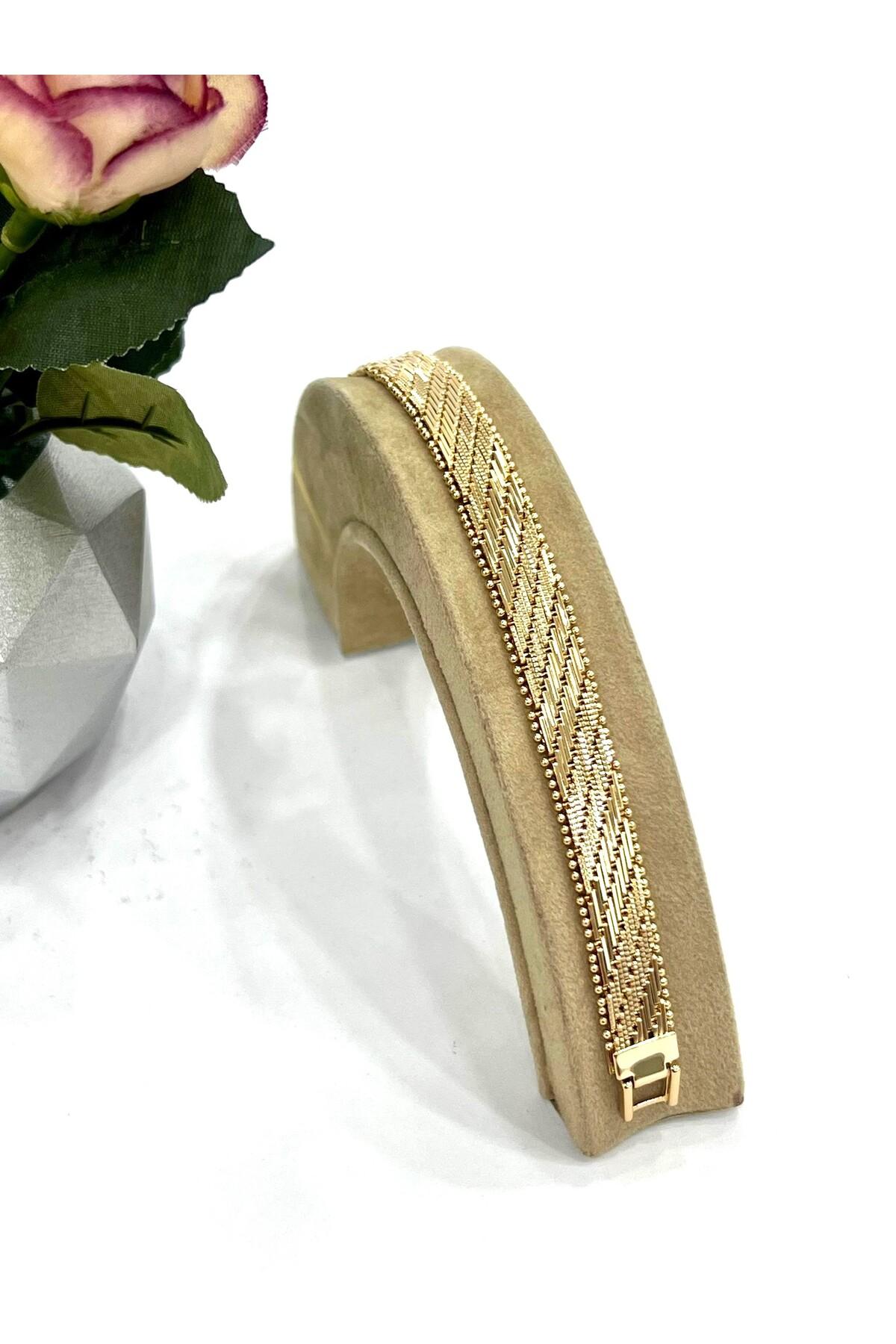 Hasır Vip Kuyumcu Model Çelik Bileklik (14K 1CM/19CM)