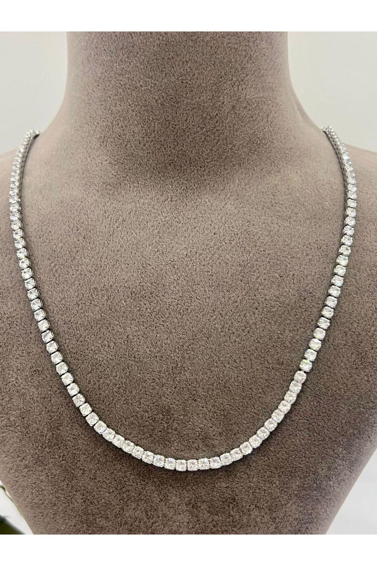 Zirkon Taşlı Çelik Silver Model Set (Set3) - Görsel 3