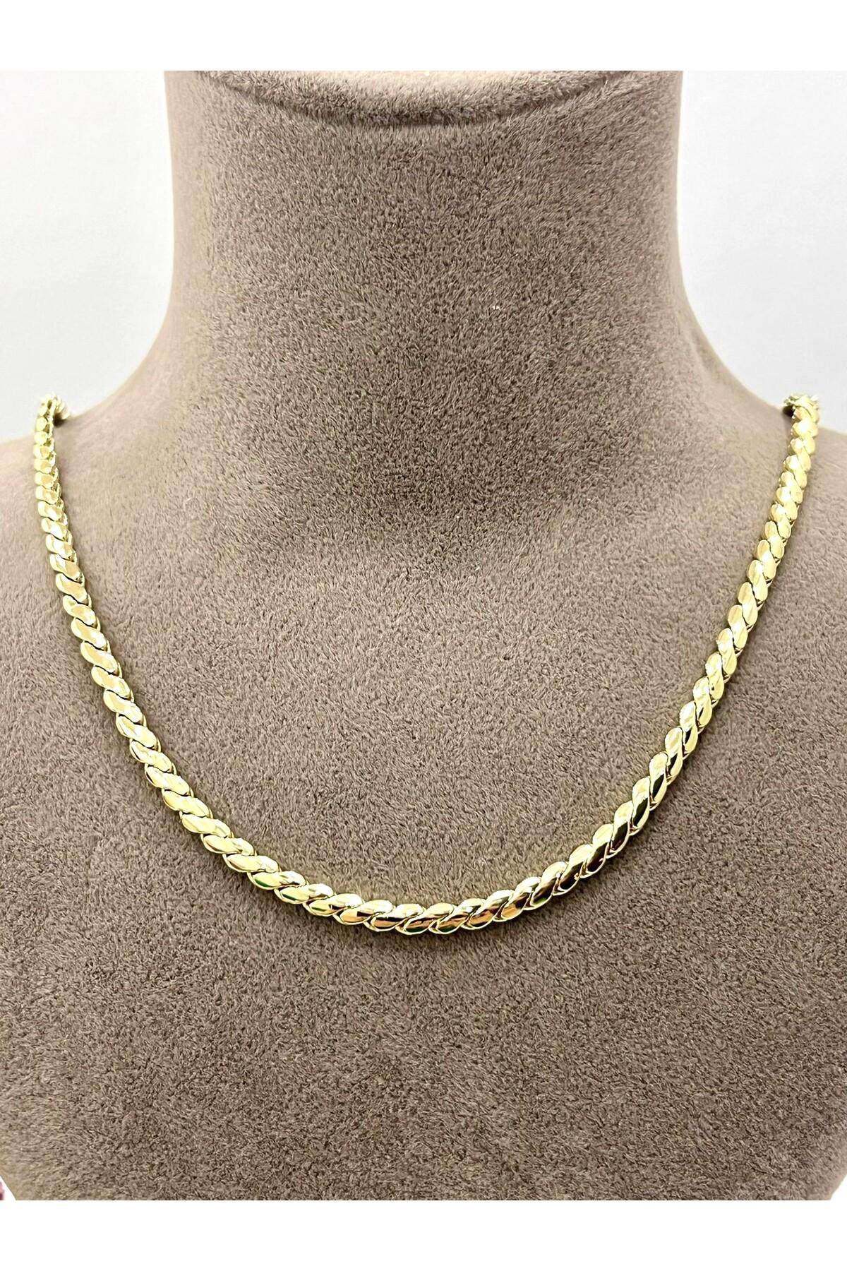 XUPING Burma Özel Detaylı Çelik Kolye (14K Gold 55cm/4.2MM) - Görsel 5