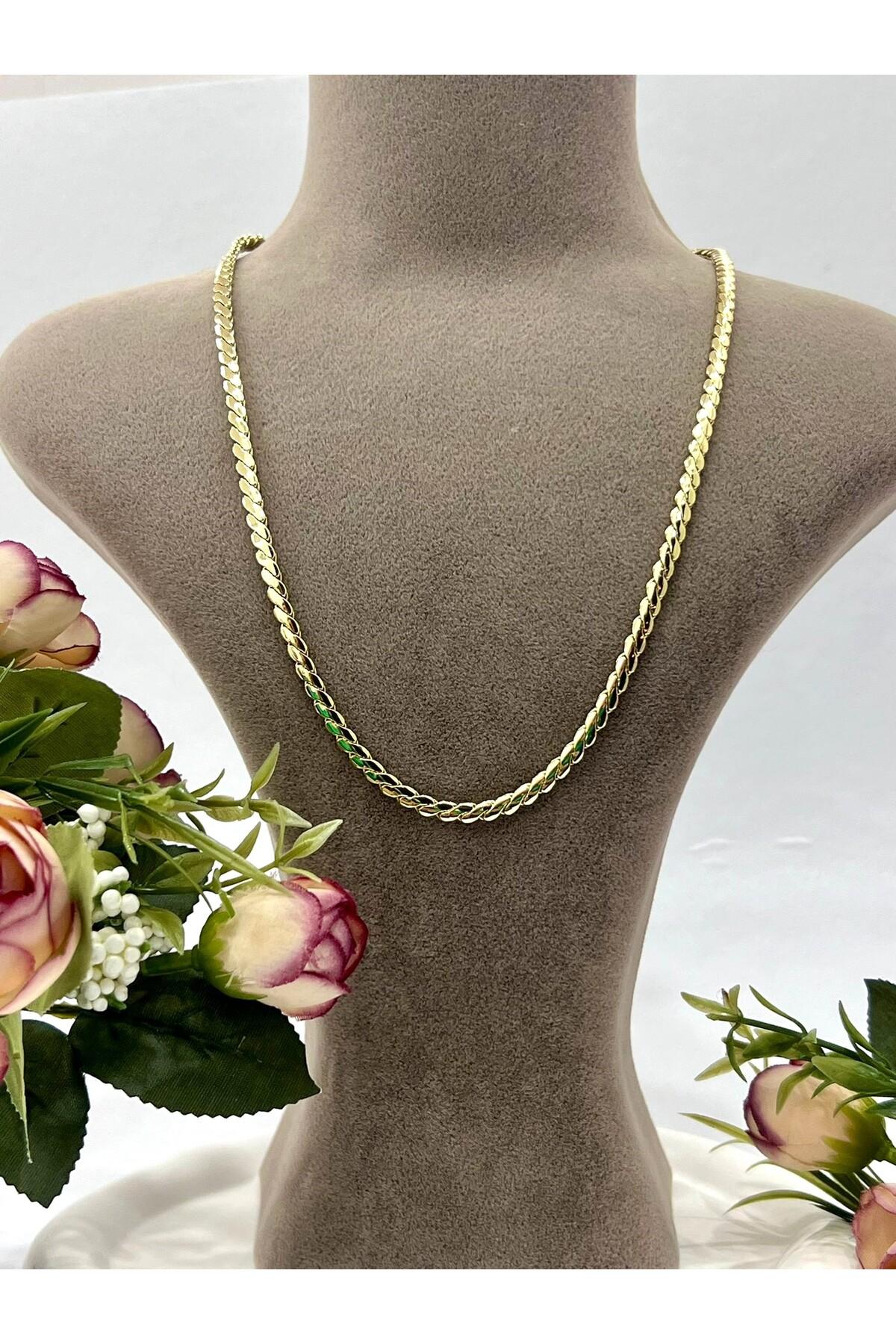 XUPING Burma Özel Detaylı Çelik Kolye (14K Gold 40cm/4.2MM) - Görsel 5