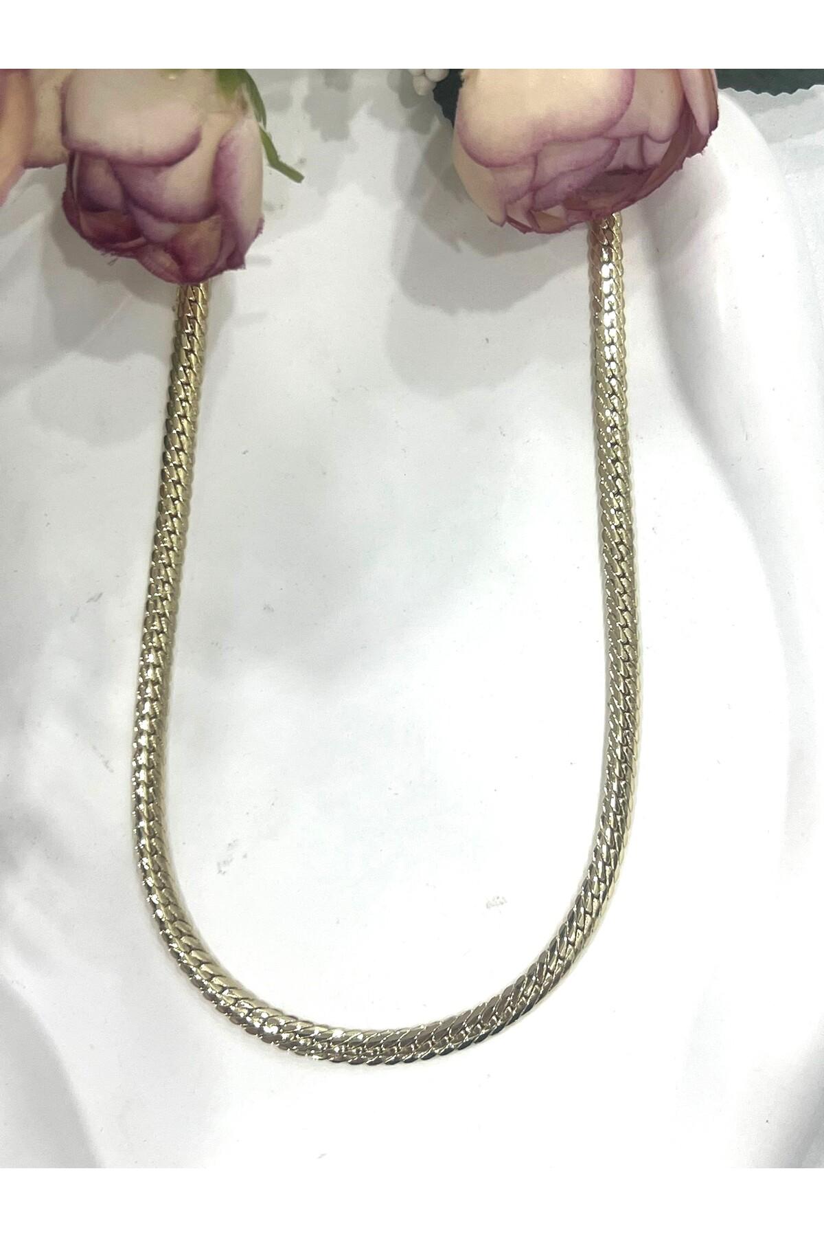 XUPING VIP Kalın 0,5mm Örgü Premium Zincir Kolye (14k Gold - 55cm) - Görsel 4