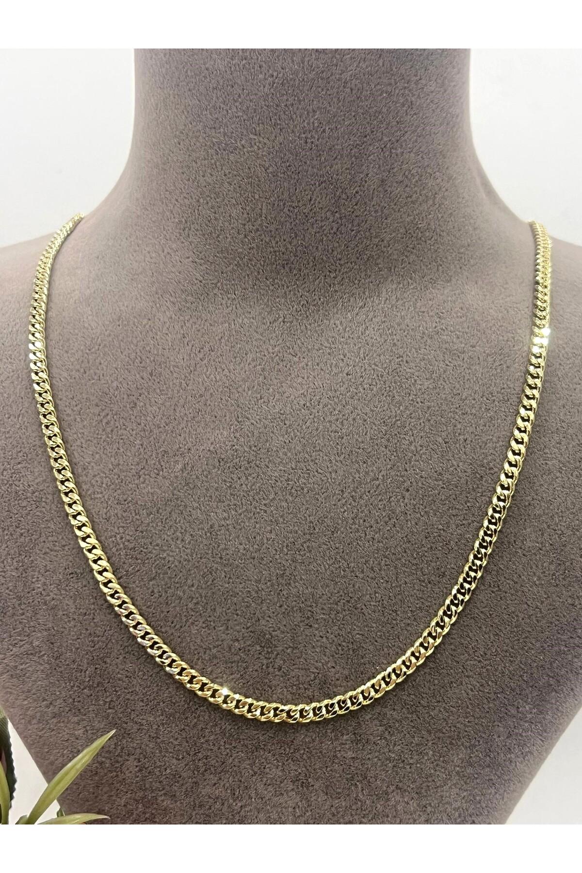 XUPING 0,3mm Küba Zincir Kolye (14k Gold - 55cm) - Görsel 3