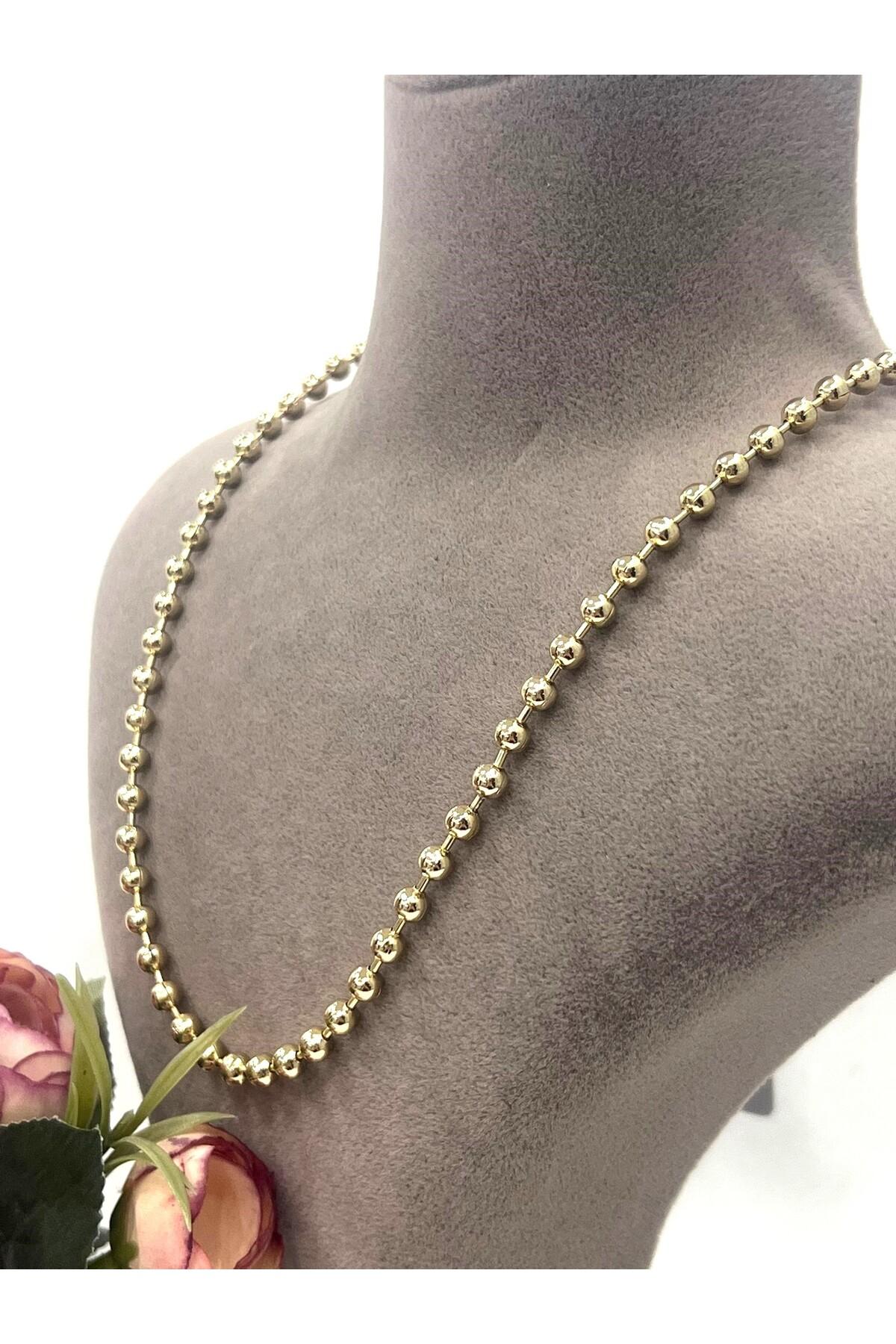 XUPING VIP Kalın 0,4mm Büyük Dorika Kolye (14k Gold - 60cm)