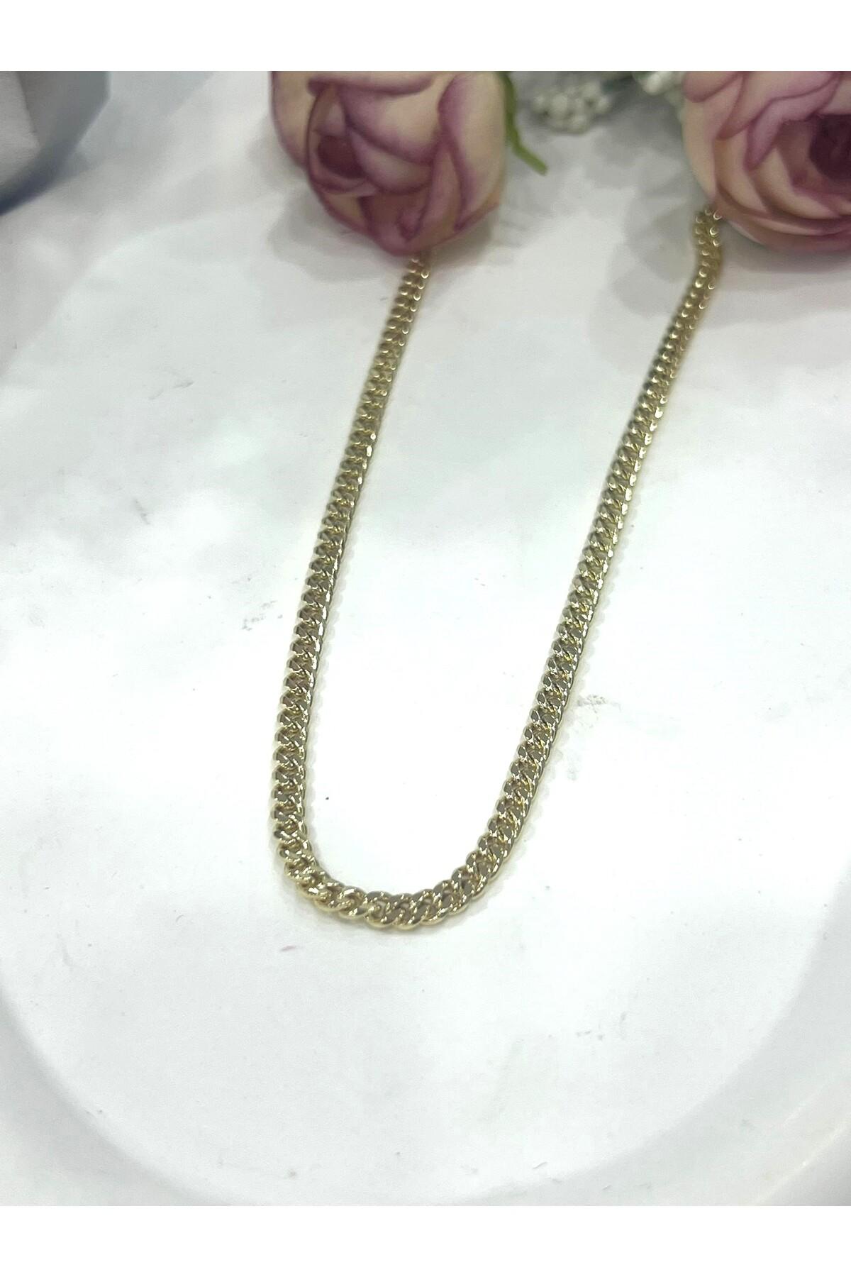 XUPING 0,3mm Küba Zincir Kolye (14k Gold - 55cm) - Görsel 4