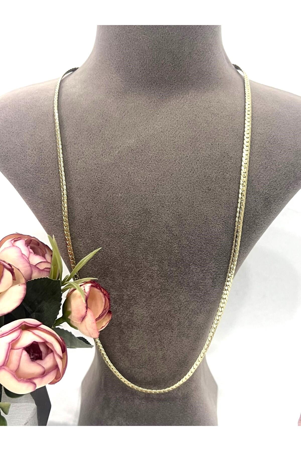 XUPING Örme Gurmet Premium Zincir Kolye (14k Gold - 60cm) - Görsel 4