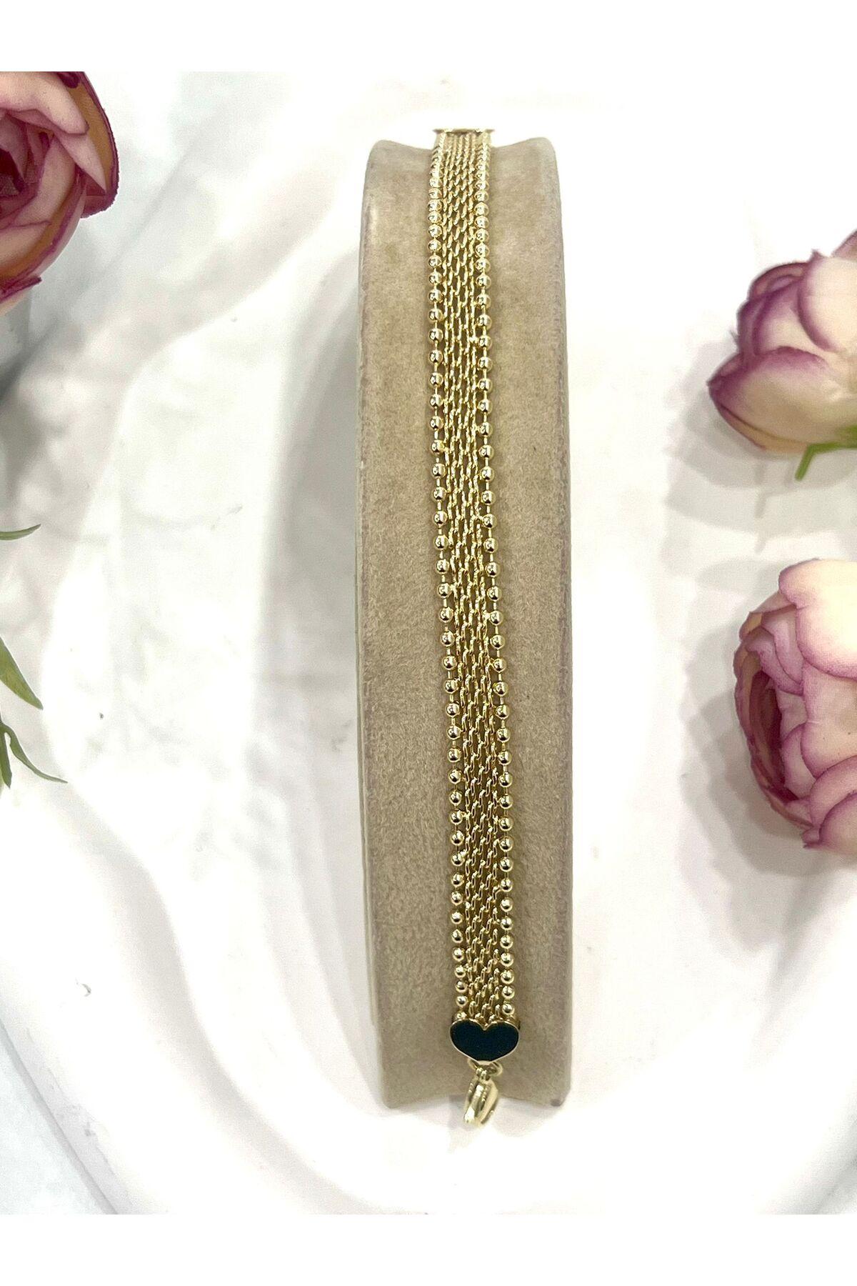 Hasır 0,5cm Zincir Kadın Bileklik Kadın Karamaz Bileklik (14K GOLD /17+3CM) - Görsel 4