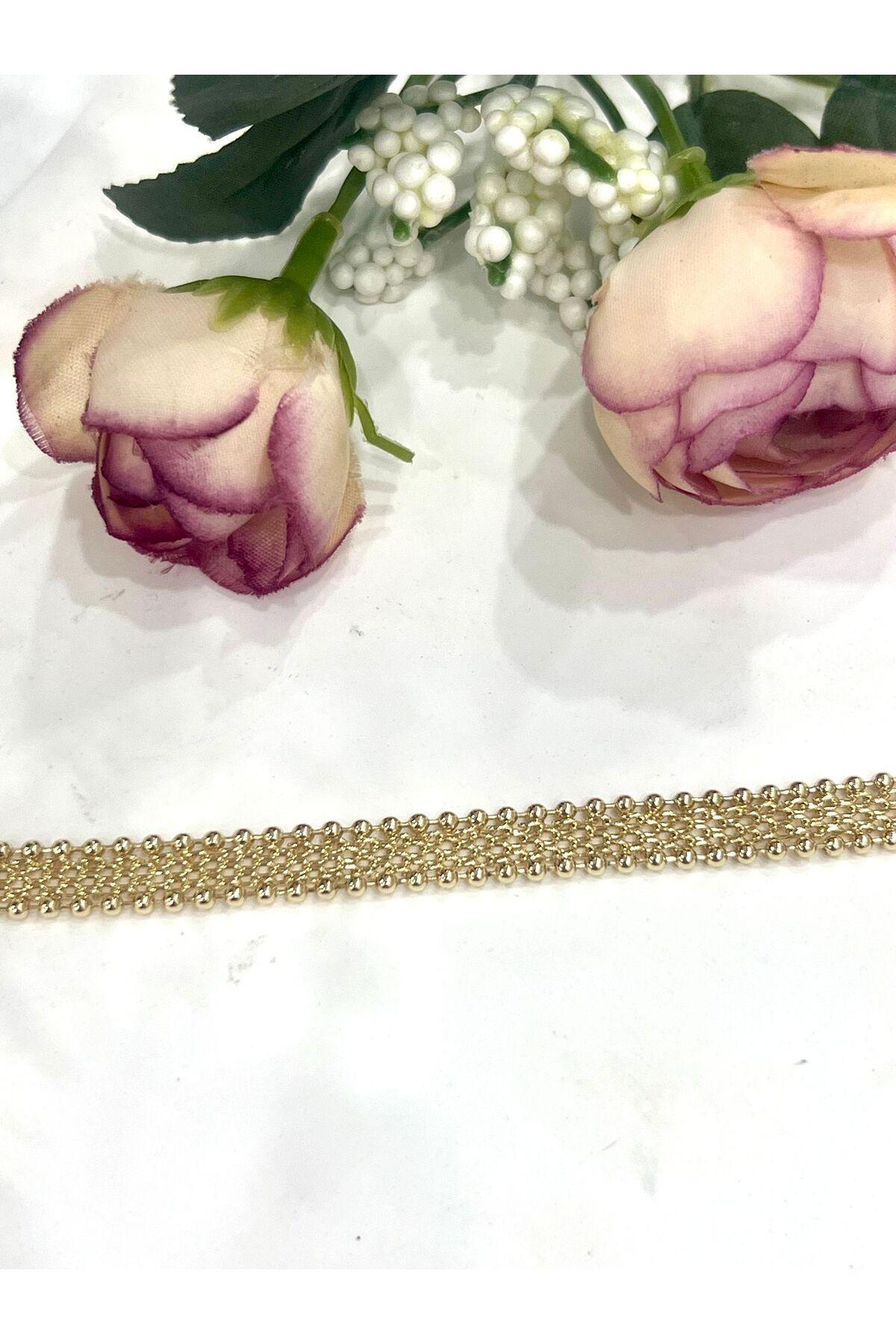 Hasır 0,5cm Zincir Kadın Bileklik Kadın Karamaz Bileklik (14K GOLD /17+3CM) - Görsel 5