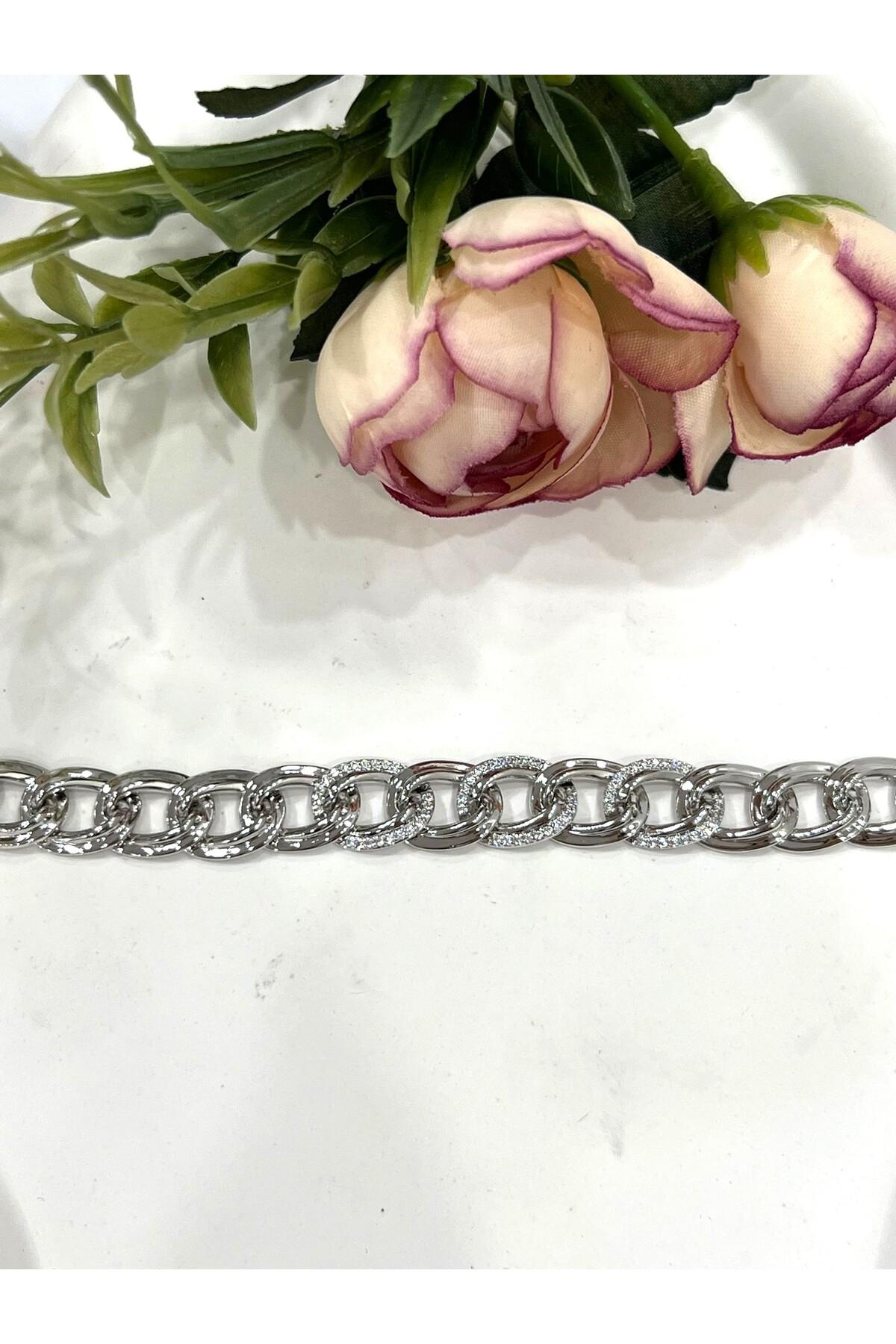 Büyük Samanyolu Zirkon Taşlı Çelik Bileklik (Silver/17+19cm) - Görsel 4