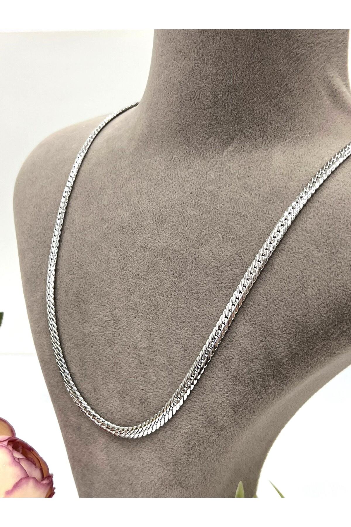 XUPING VIP Kalın 0,5mm Örgü Premium Zincir Kolye (Silver - 60cm) - Görsel 5