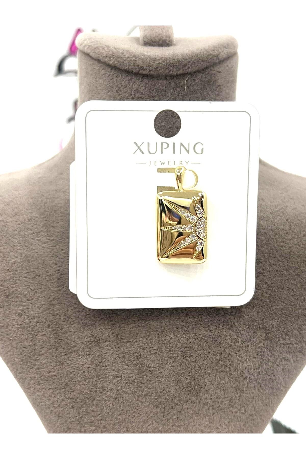 Plaka Üzeri Yarım Güneş Kolye Ucu (14k Gold 1,3x1,8cm)