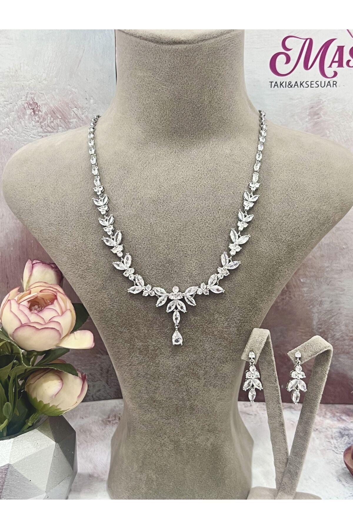 Zirkon Taşlı Çelik Silver Model Set (Set7) - Görsel 3