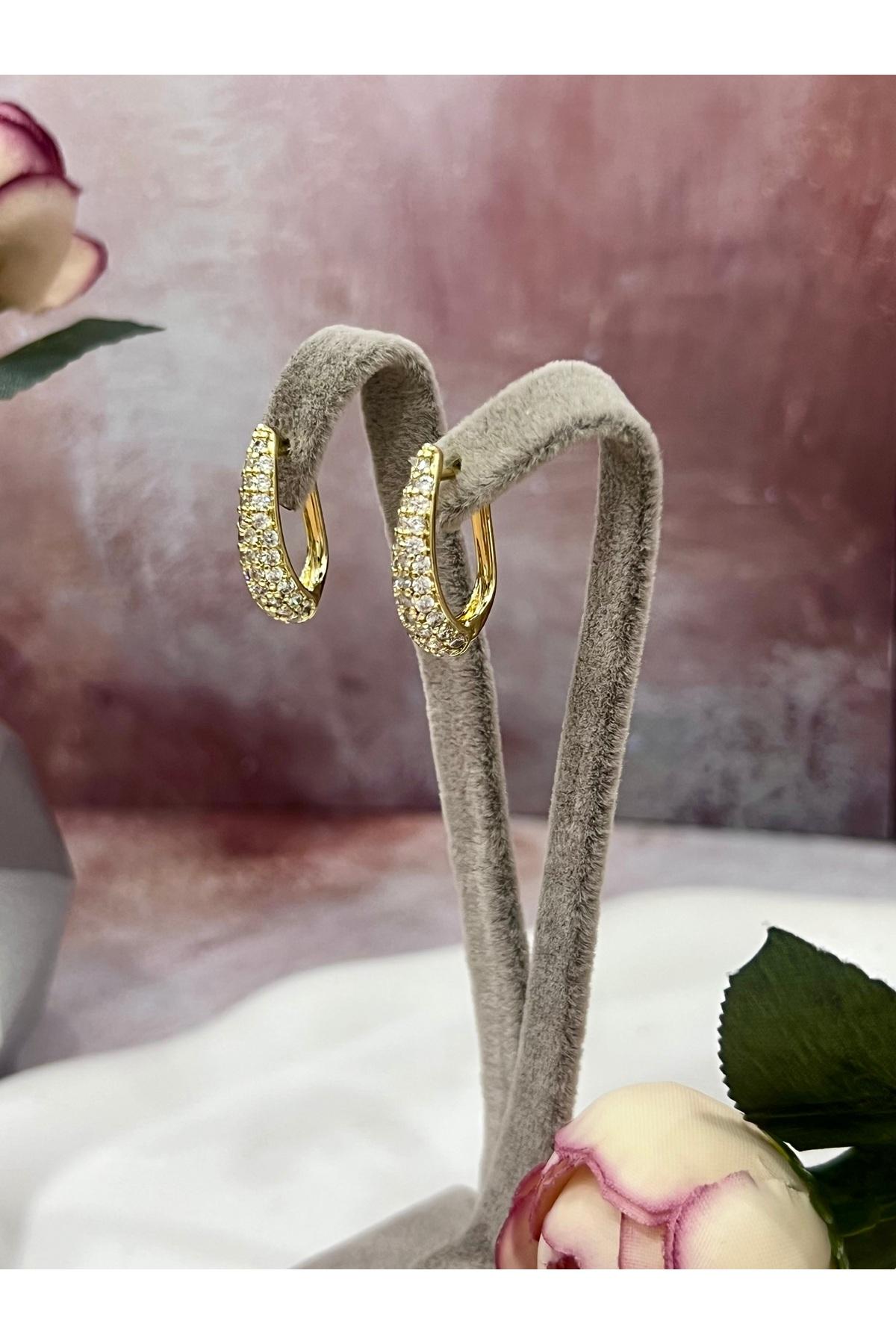 Kristal Yağmuru: Su Yolu Tasarım Damla Küpe (14k Gold 2,5-1cm)