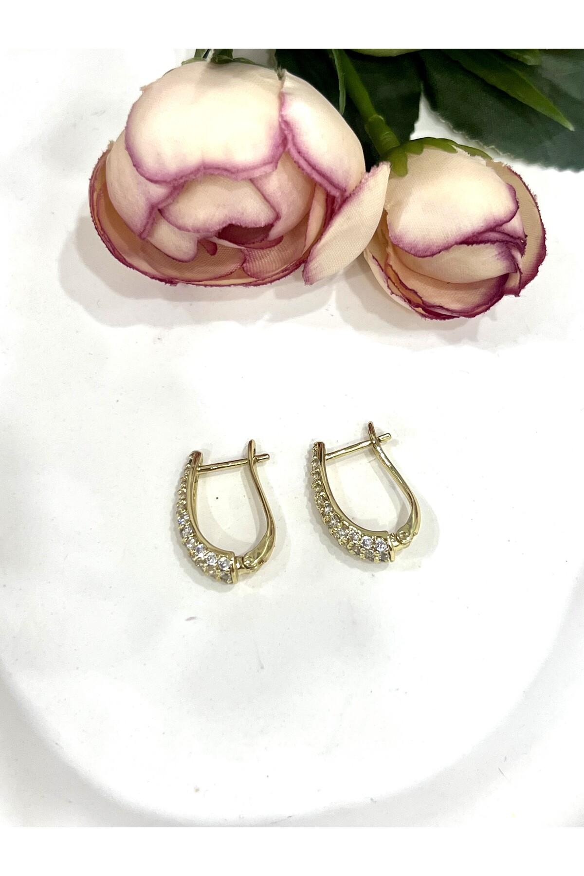 Kristal Yağmuru: Su Yolu Tasarım Damla Küpe (14k Gold 2,5-1cm) - Görsel 6