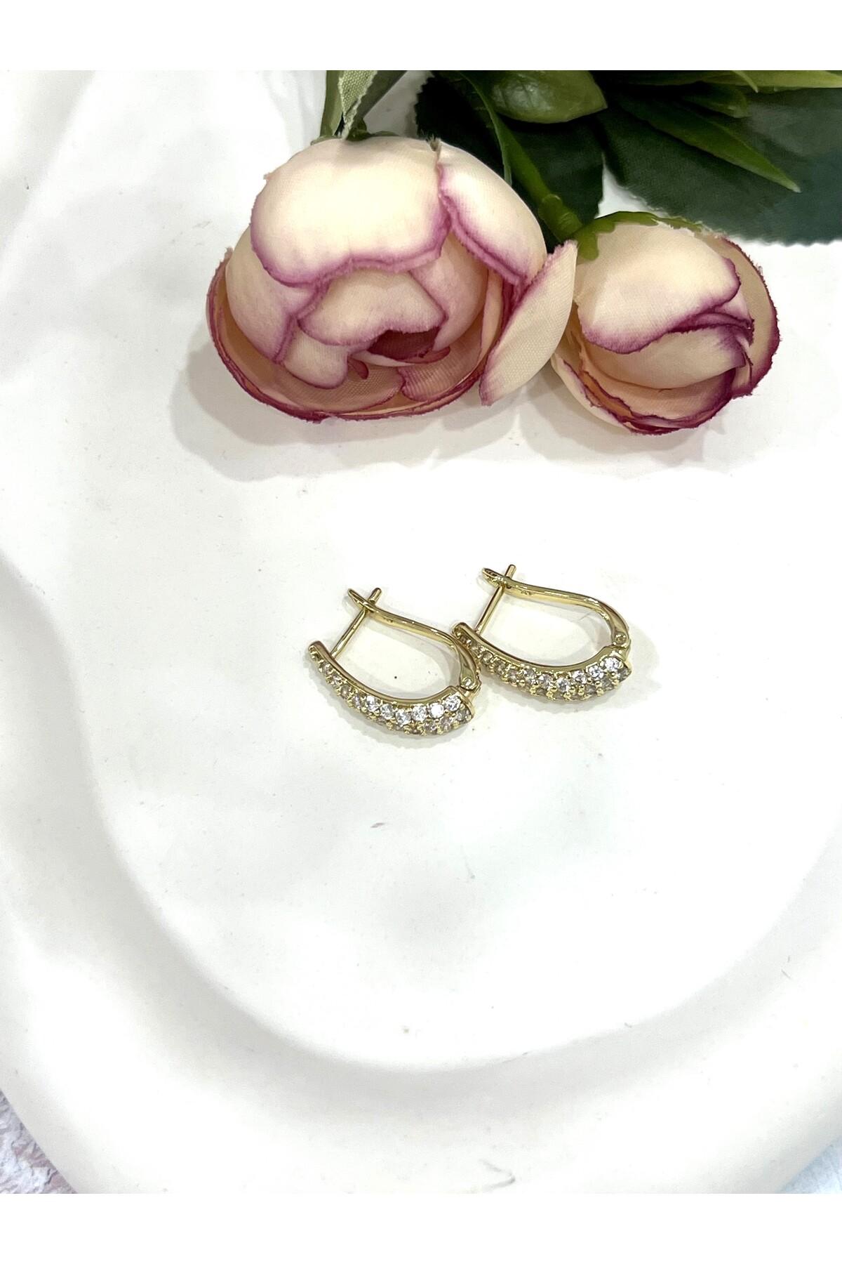 Kristal Yağmuru: Su Yolu Tasarım Damla Küpe (14k Gold 2,5-1cm) - Görsel 4