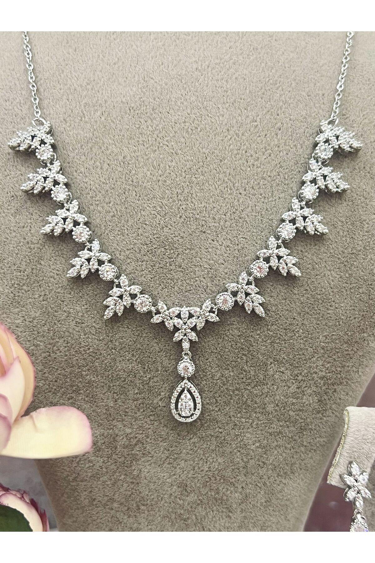 Lüks Seri Yaprak Desenli Işıltılı Su Yolu Davet Setit (Set10) - Görsel 5