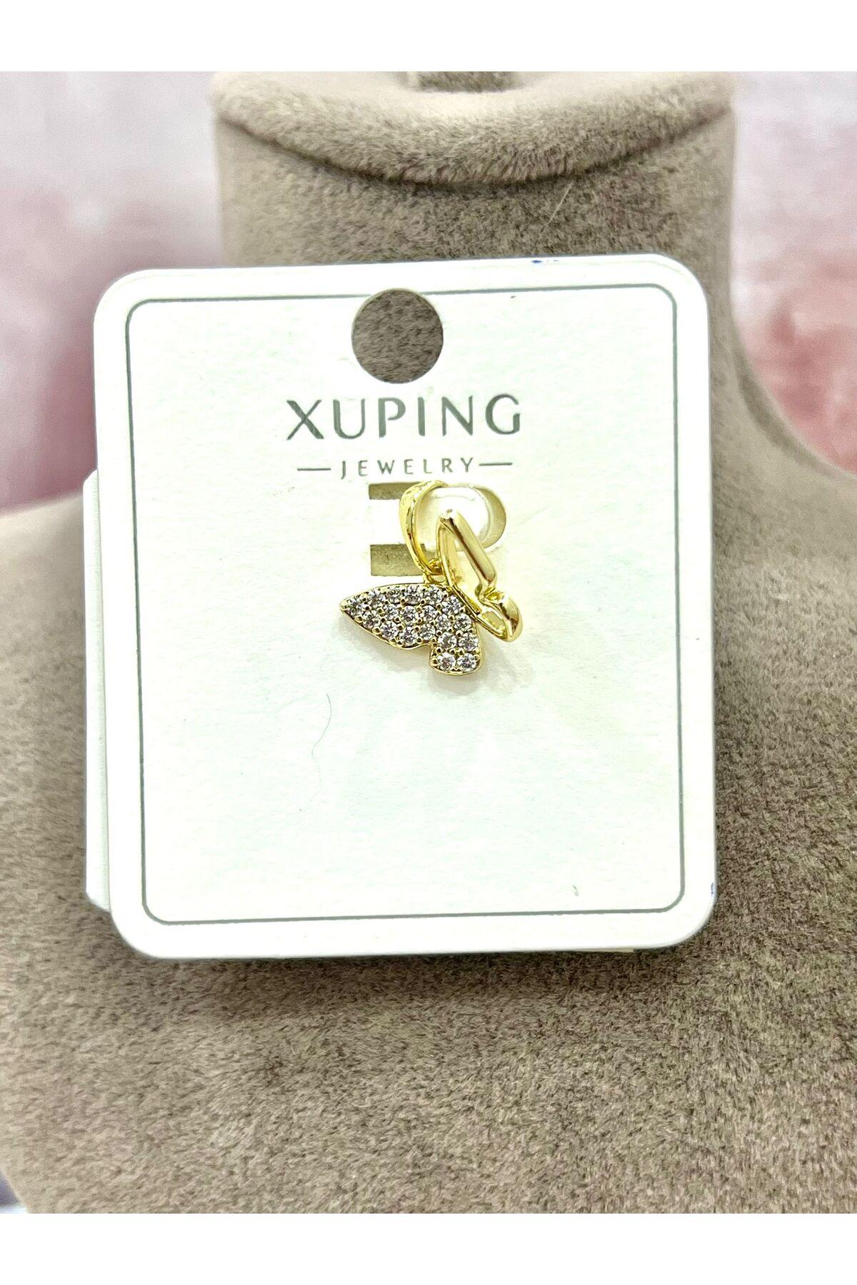 Işıltılı Zirkon Taşlı Gold Kelebek Kolye Ucu - Zarif Tasarım Hediye Seçeneği (14k Gold)