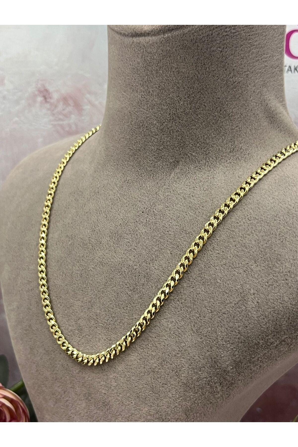 Hafif Desenli Gurmet Çelik Kolye (14K GOLD-55CM)