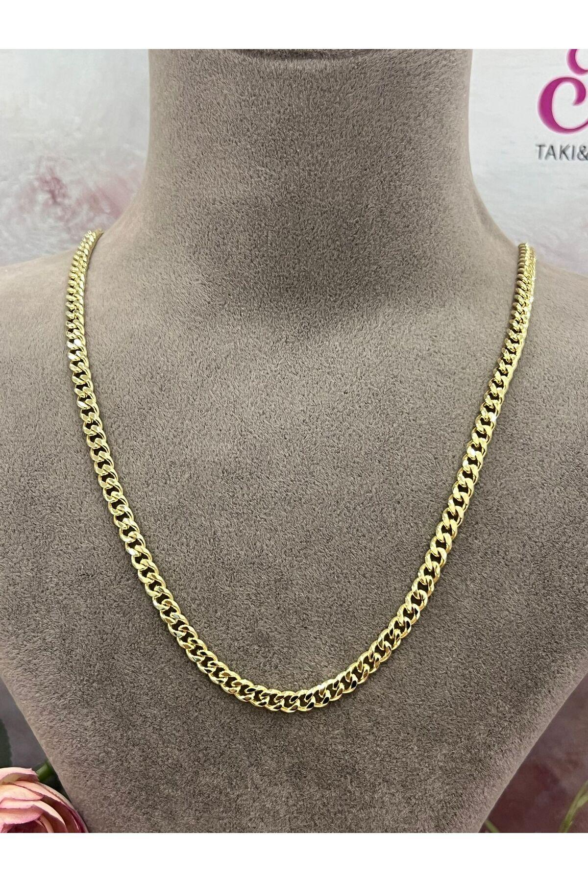 Hafif Desenli Gurmet Çelik Kolye (14K GOLD-55CM) - Görsel 4