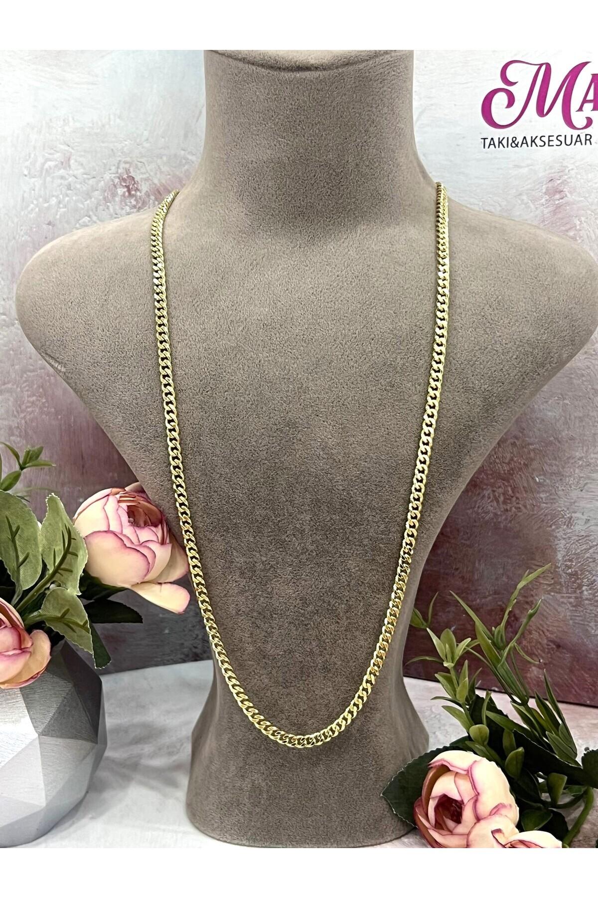 Hafif Desenli Gurmet Çelik Kolye (14K GOLD-60CM)